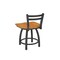 Holland Bar Stool Co 18" Low Back Swivel Vanity Stool, Pewter Finish, Med Maple Seat 41118PWMedMpl - alternate 4